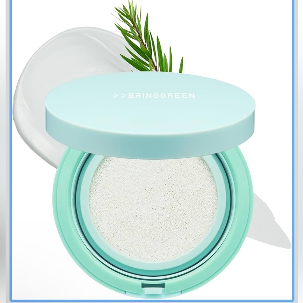 BRING GREEN Tea Tree CICA Facial Sun Cushion SPF 50+ PA++++ | Korean Mineral